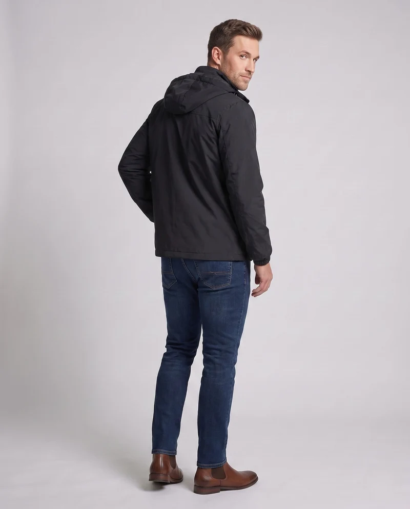 Herren Leichte Softshell Outdoorjacke mit Kapuze und Reißverschlusstaschen Drune