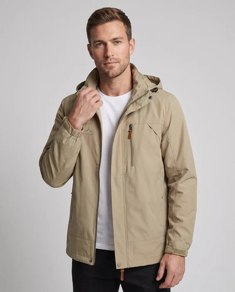 Leichte urbane Herren Zipper Blouson mit Reißverschluss auf der Brust und elastischen Bündchen Drune