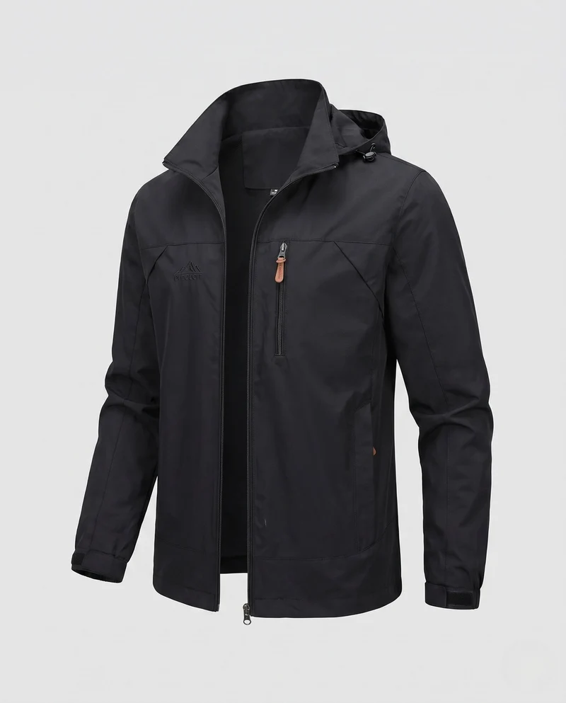 Leichte urbane Herren Zipper Blouson mit Reißverschluss auf der Brust und elastischen Bündchen Drune