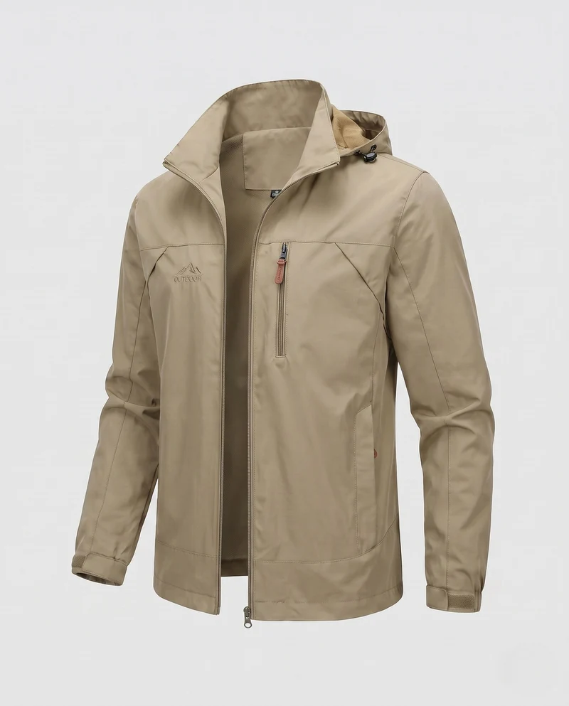 Leichte urbane Herren Zipper Blouson mit Reißverschluss auf der Brust und elastischen Bündchen Drune
