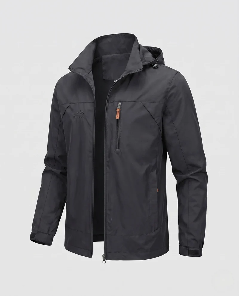 Leichte urbane Herren Zipper Blouson mit Reißverschluss auf der Brust und elastischen Bündchen Drune