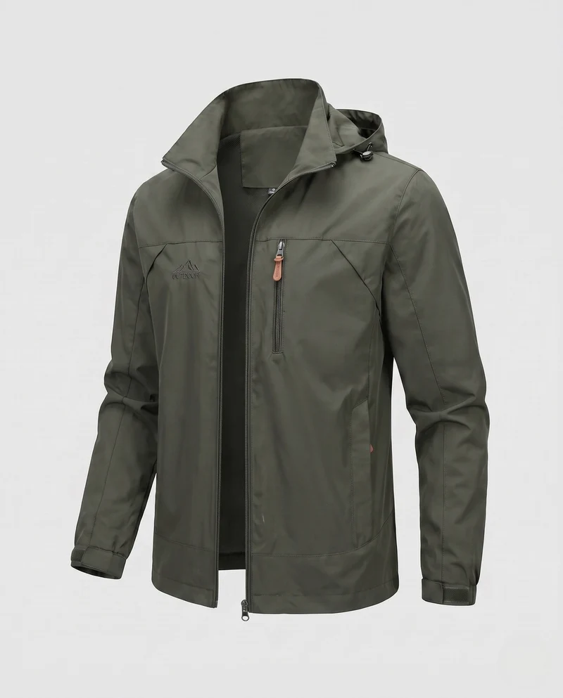 Leichte urbane Herren Zipper Blouson mit Reißverschluss auf der Brust und elastischen Bündchen Drune