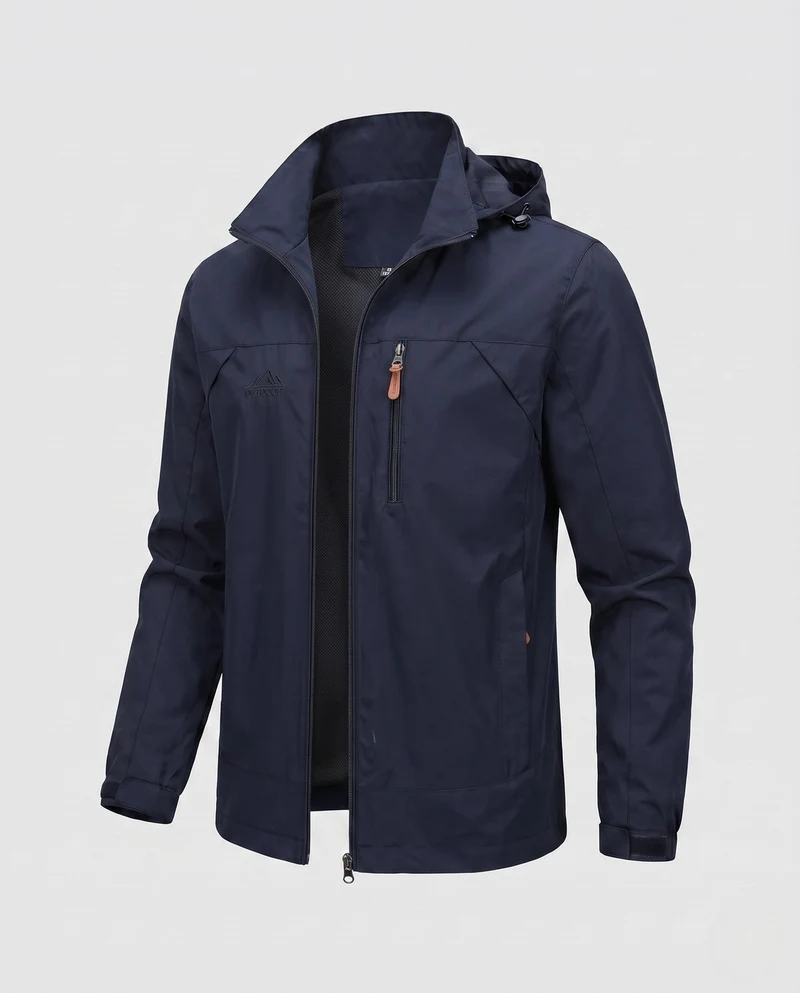 Leichte urbane Herren Zipper Blouson mit Reißverschluss auf der Brust und elastischen Bündchen Drune