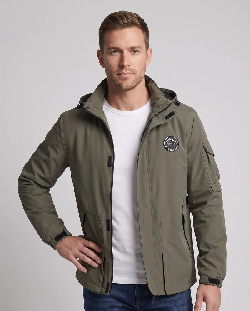 Leichte Utility-Feldjacke für Herren mit Kapuze und Armtasche Drune