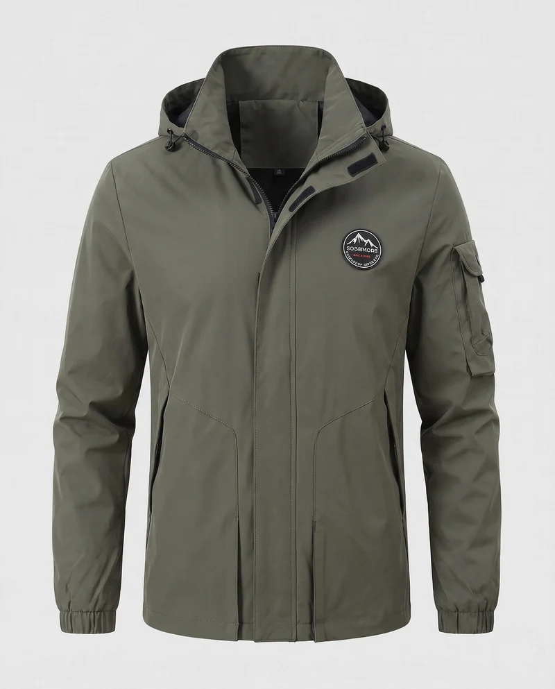 Leichte Utility-Feldjacke für Herren mit Kapuze und Armtasche Drune