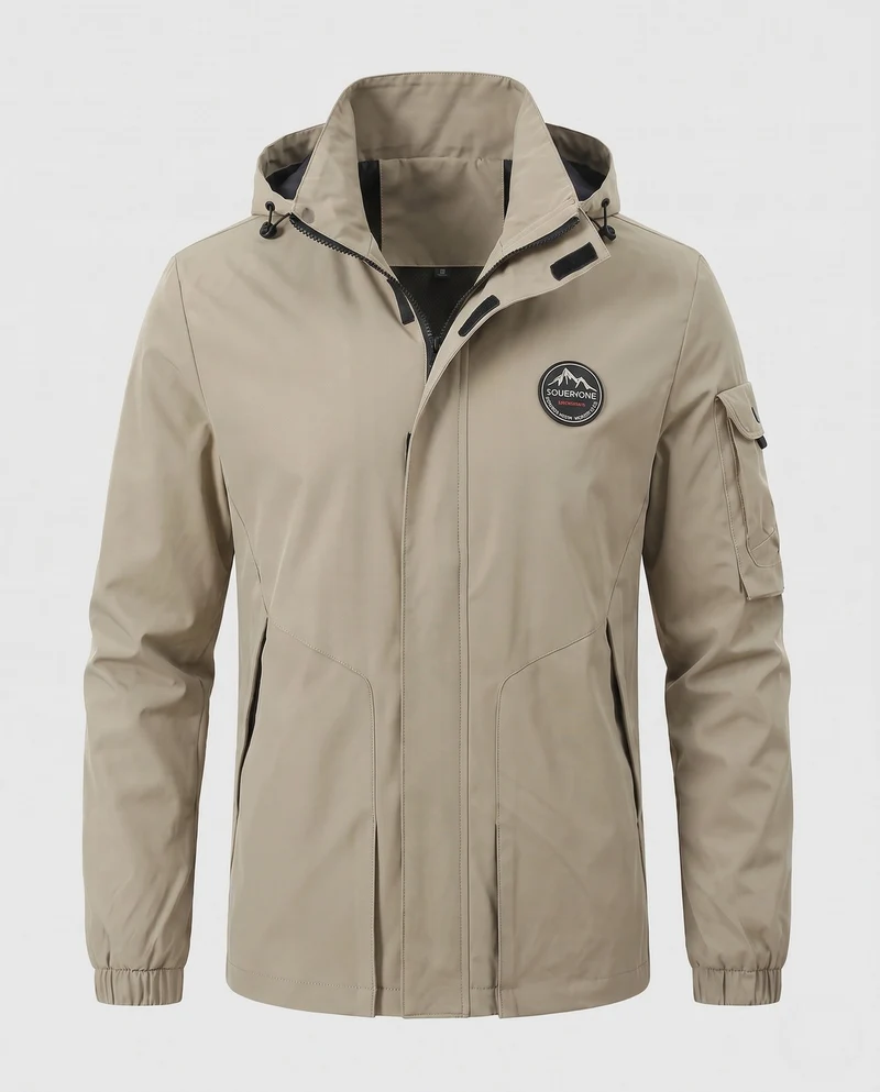 Leichte Utility-Feldjacke für Herren mit Kapuze und Armtasche Drune
