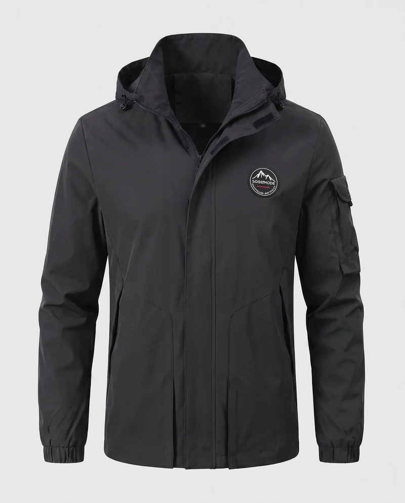 Leichte Utility-Feldjacke für Herren mit Kapuze und Armtasche Drune