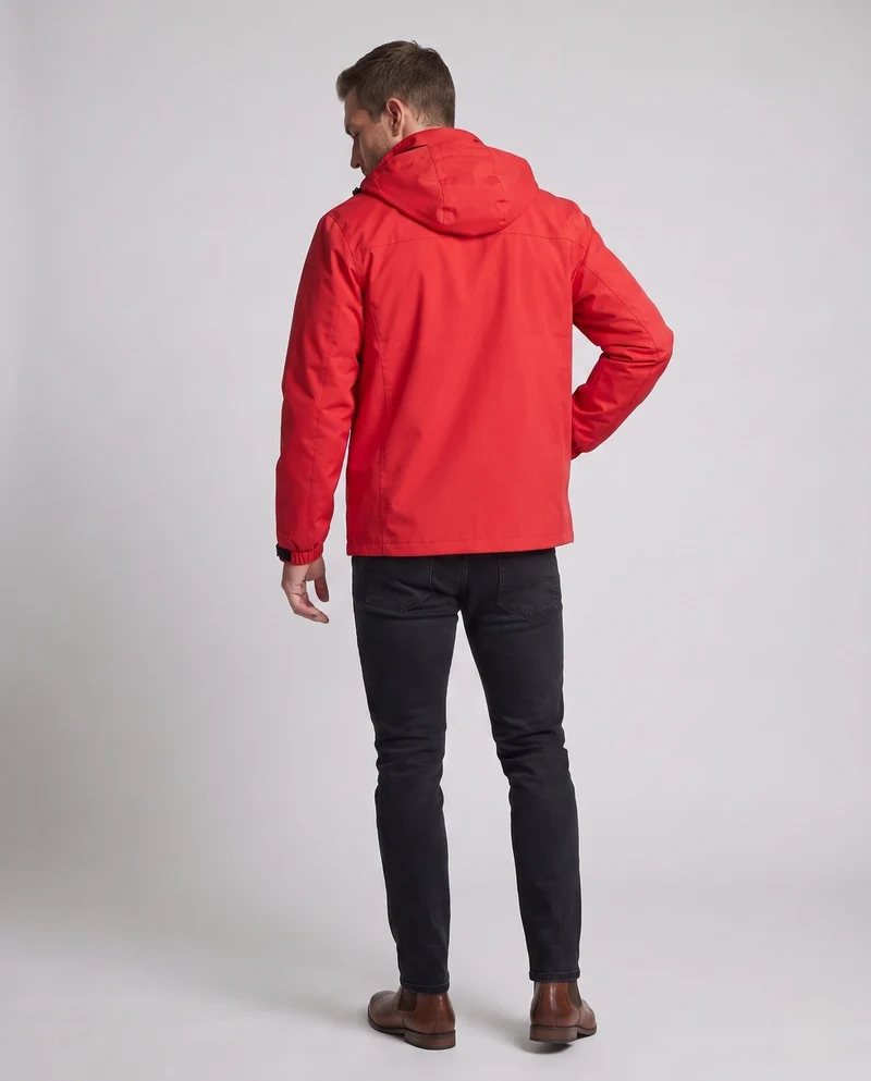 Leichte wind- und wasserabweisende Kapuzenjacke für Herren im Sportstil mit verdecktem Reißverschluss Drune