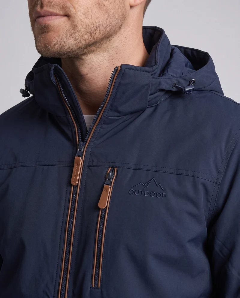 Leichte winddichte Herrenjacke mit wärmender Thermo-Innenausstattung und Brustreißverschluss-Tasche Drune