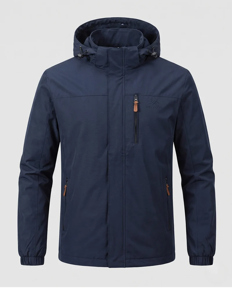 Leichte winddichte Herrenjacke mit wärmender Thermo-Innenausstattung und Brustreißverschluss-Tasche Drune