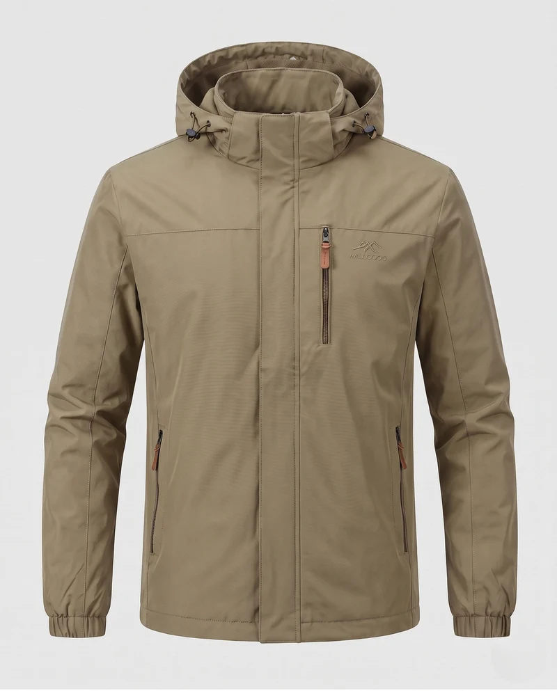 Leichte winddichte Herrenjacke mit wärmender Thermo-Innenausstattung und Brustreißverschluss-Tasche Drune
