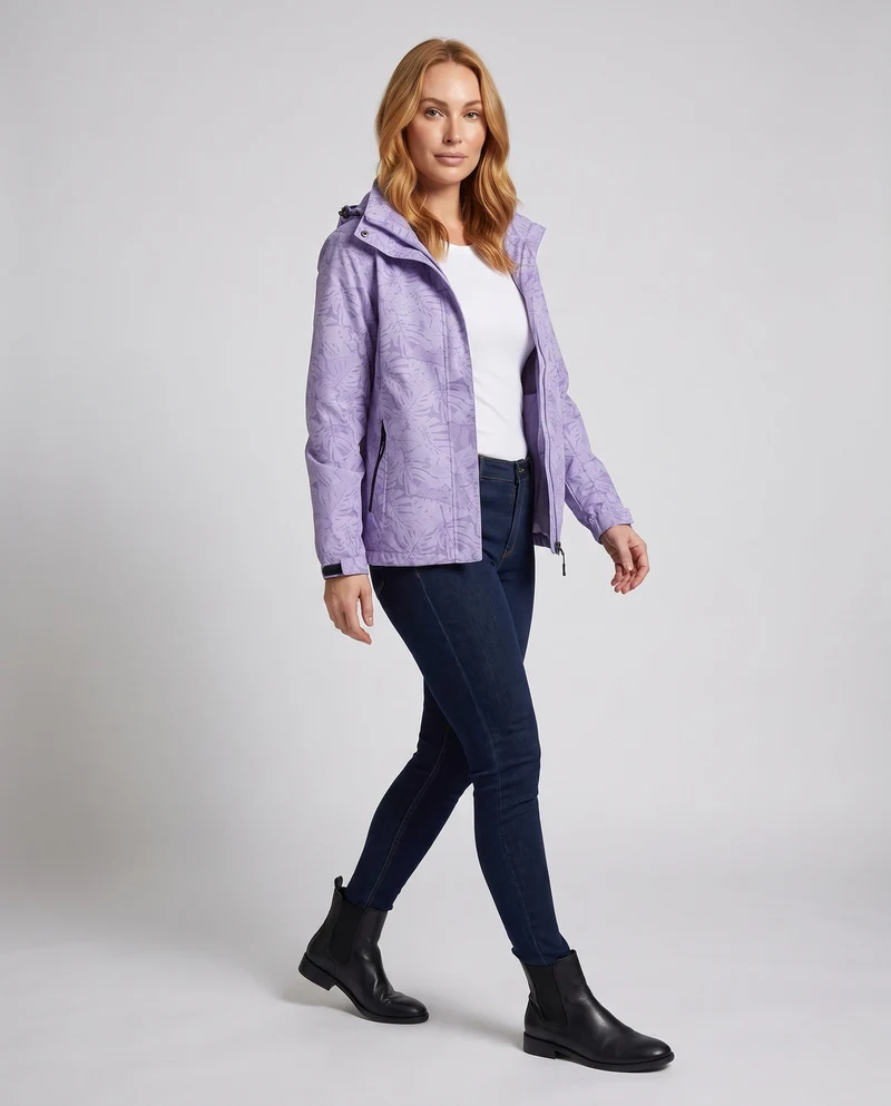 Damen Atmungsaktive Funktionsjacke mit Verstellbarem Kapuzen Design Drune