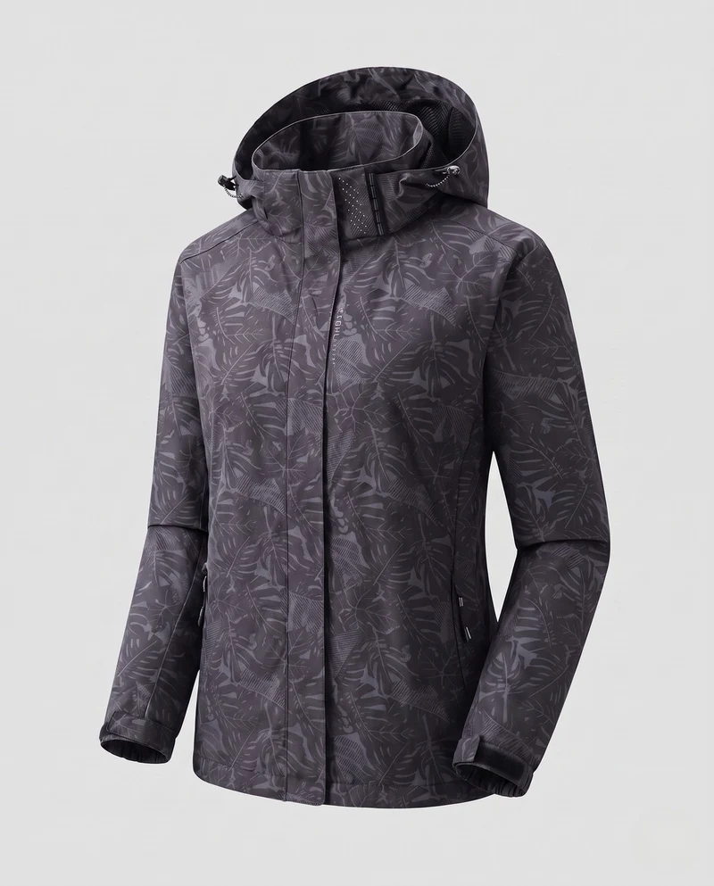 Damen Atmungsaktive Funktionsjacke mit Verstellbarem Kapuzen Design Drune