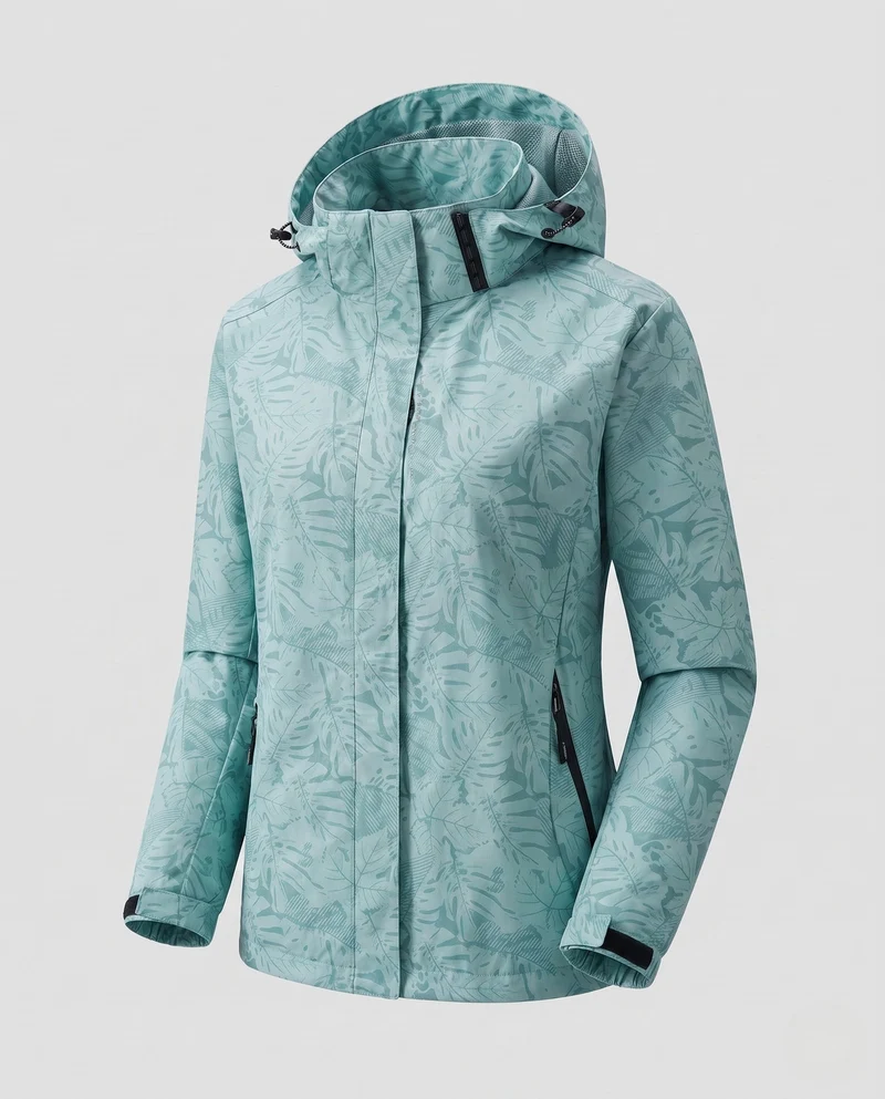 Damen Atmungsaktive Funktionsjacke mit Verstellbarem Kapuzen Design Drune