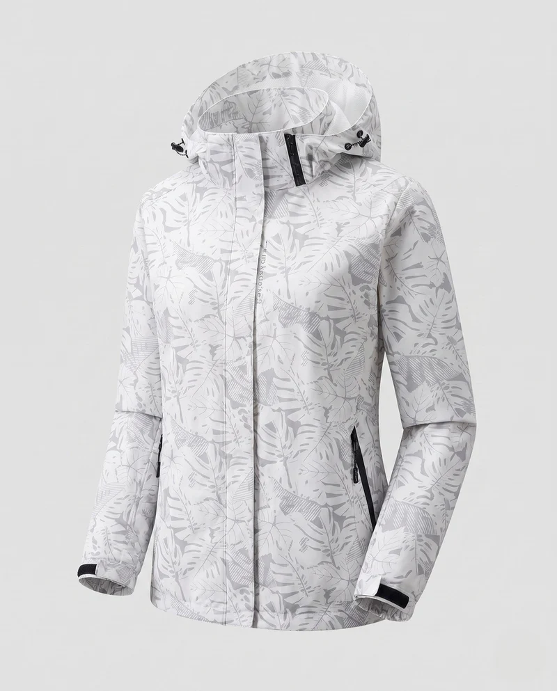 Damen Atmungsaktive Funktionsjacke mit Verstellbarem Kapuzen Design Drune