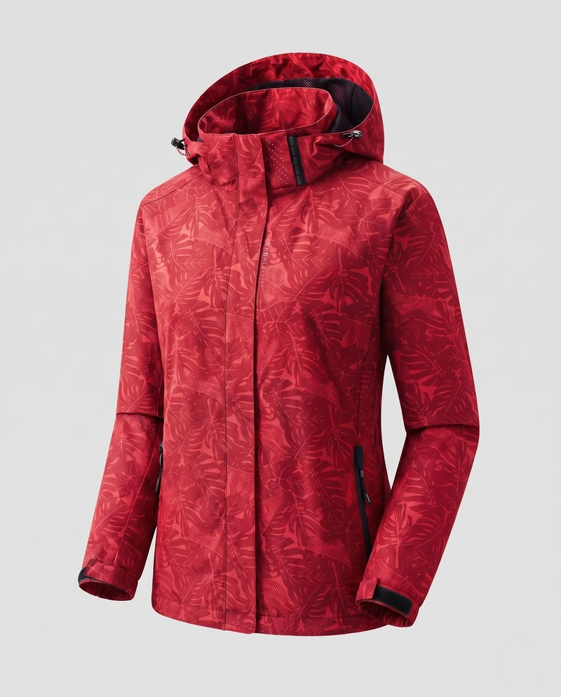 Damen Atmungsaktive Funktionsjacke mit Verstellbarem Kapuzen Design Drune