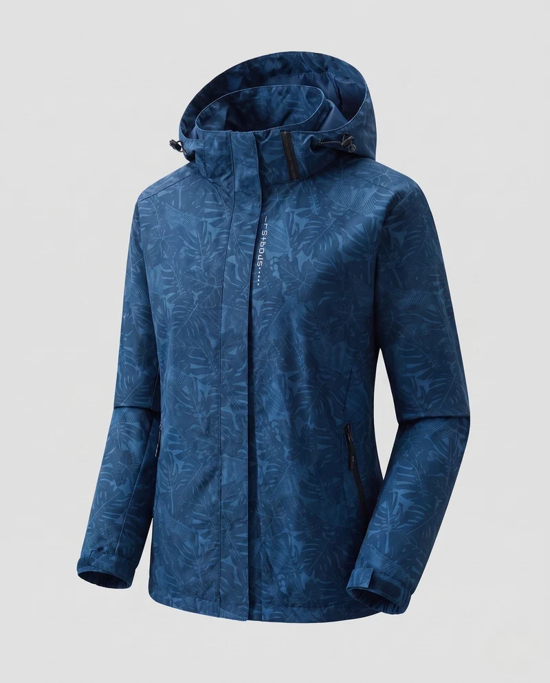 Damen Atmungsaktive Funktionsjacke mit Verstellbarem Kapuzen Design Drune