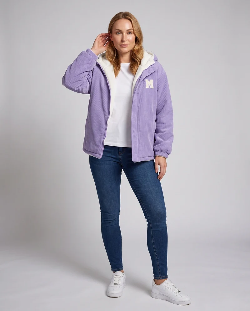 Damen Fleece gefütterte Cordjacke Drune
