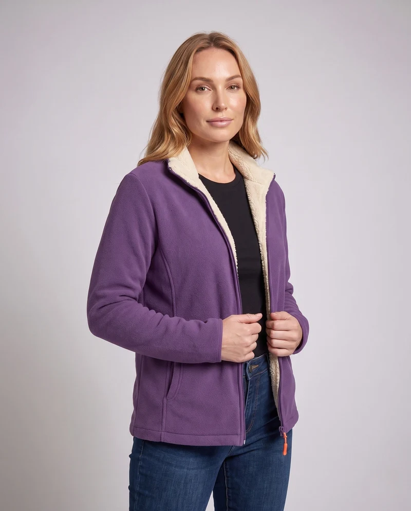 Damen Fleecejacke mit hohem Kragen Drune