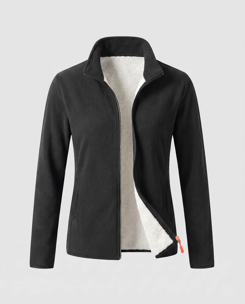 Damen Fleecejacke mit hohem Kragen Drune