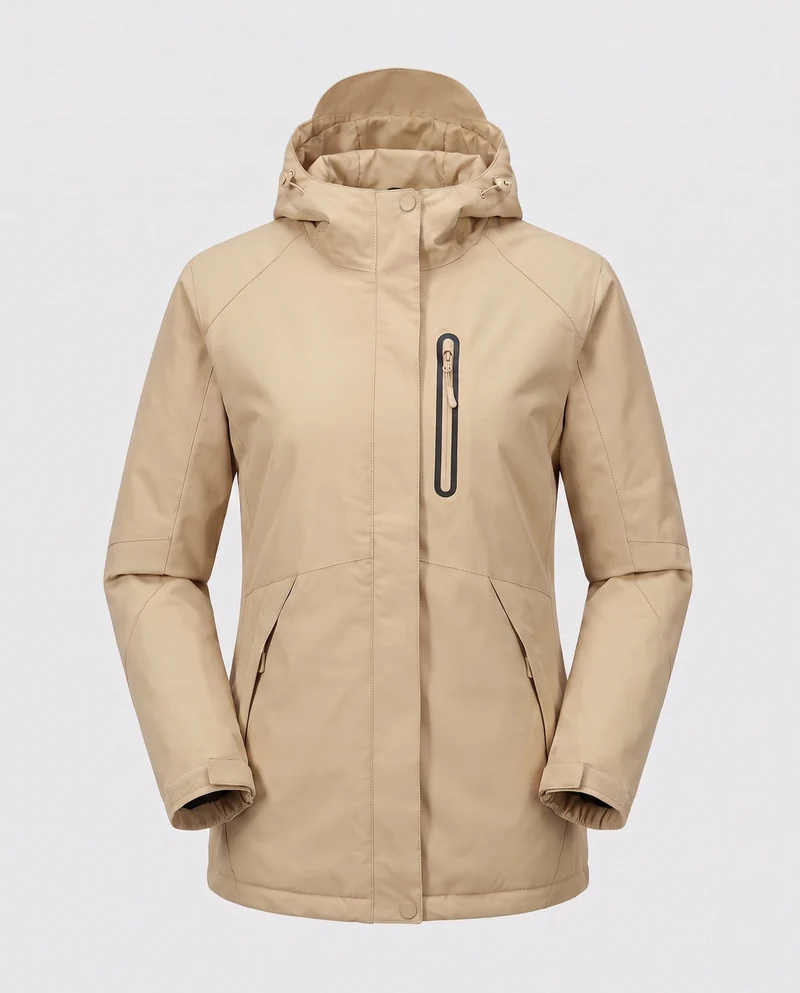 Damen Funktions Übergangsjacke mit abnehmbarer Kapuze Drune