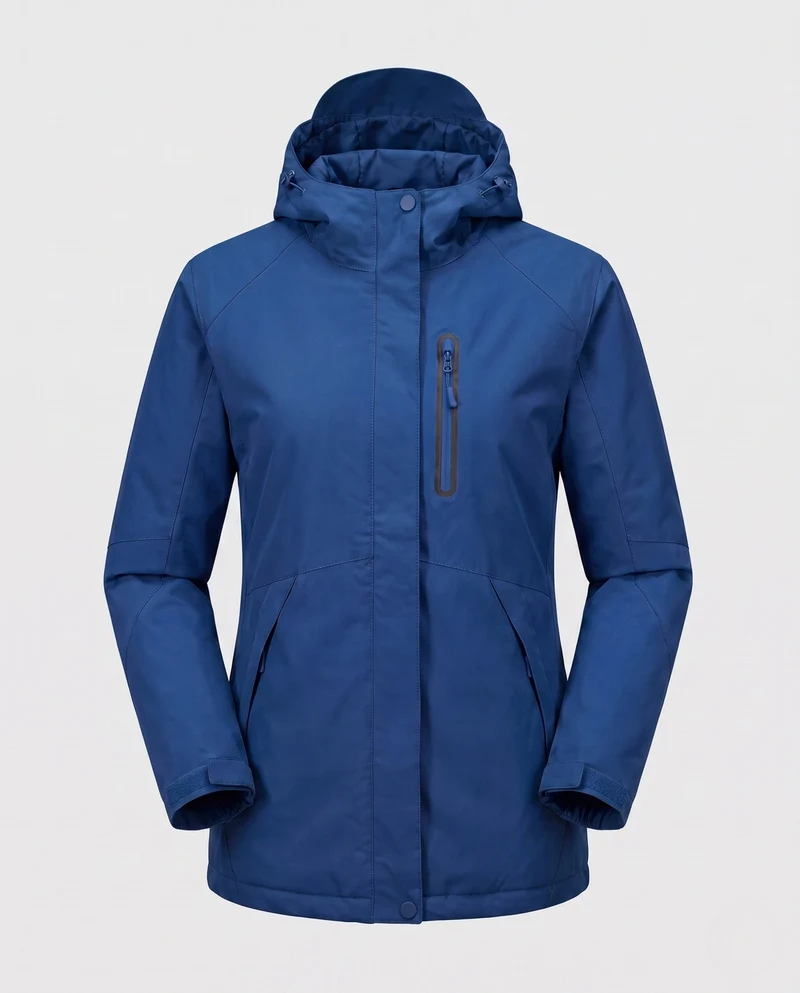 Damen Funktions Übergangsjacke mit abnehmbarer Kapuze Drune