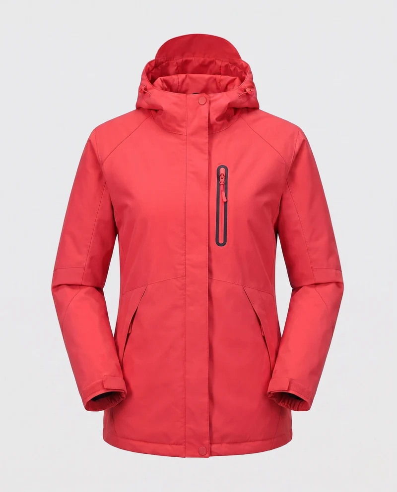 Damen Funktions Übergangsjacke mit abnehmbarer Kapuze Drune
