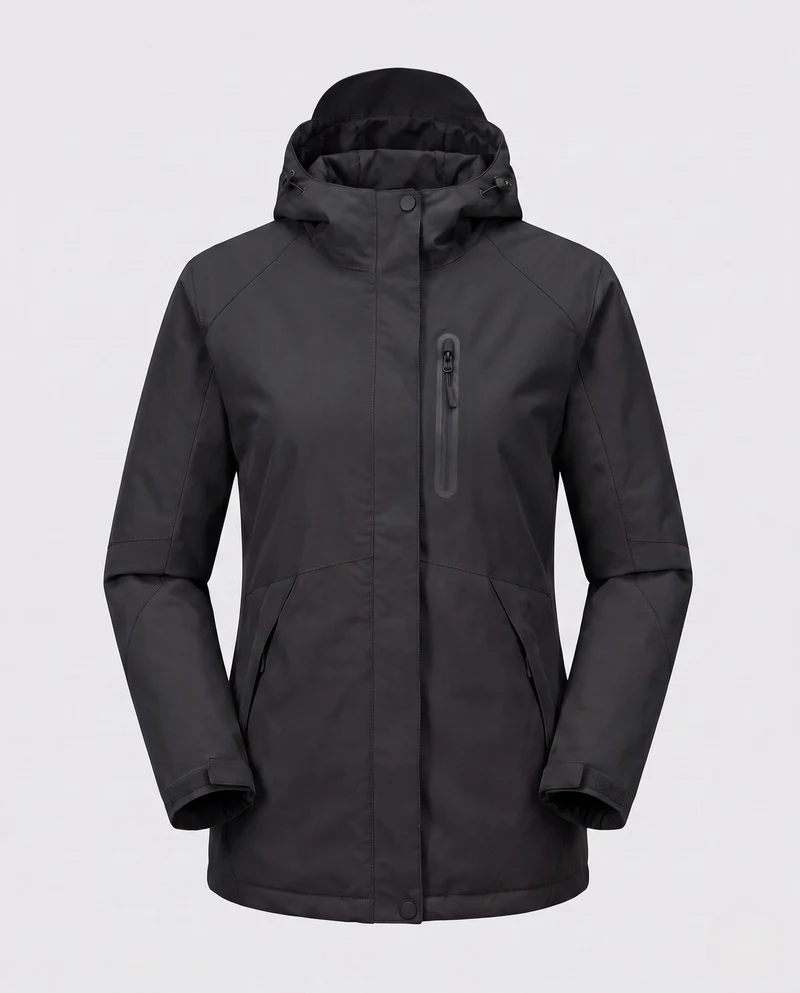 Damen Funktions Übergangsjacke mit abnehmbarer Kapuze Drune