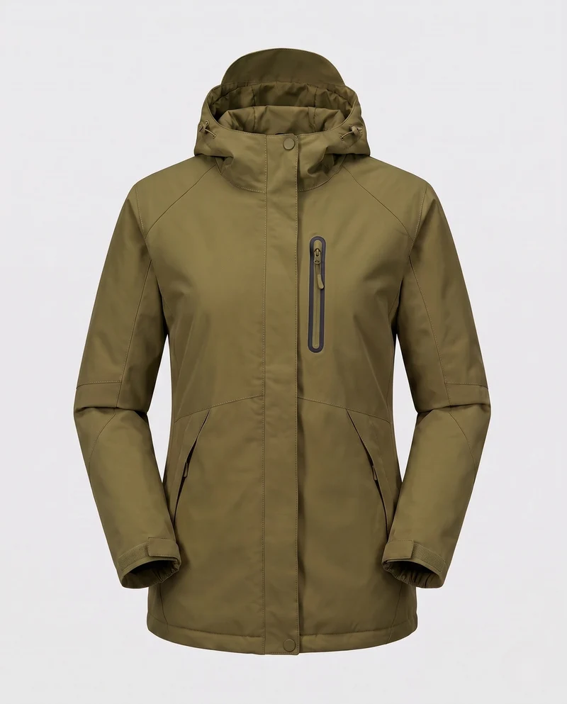 Damen Funktions Übergangsjacke mit abnehmbarer Kapuze Drune