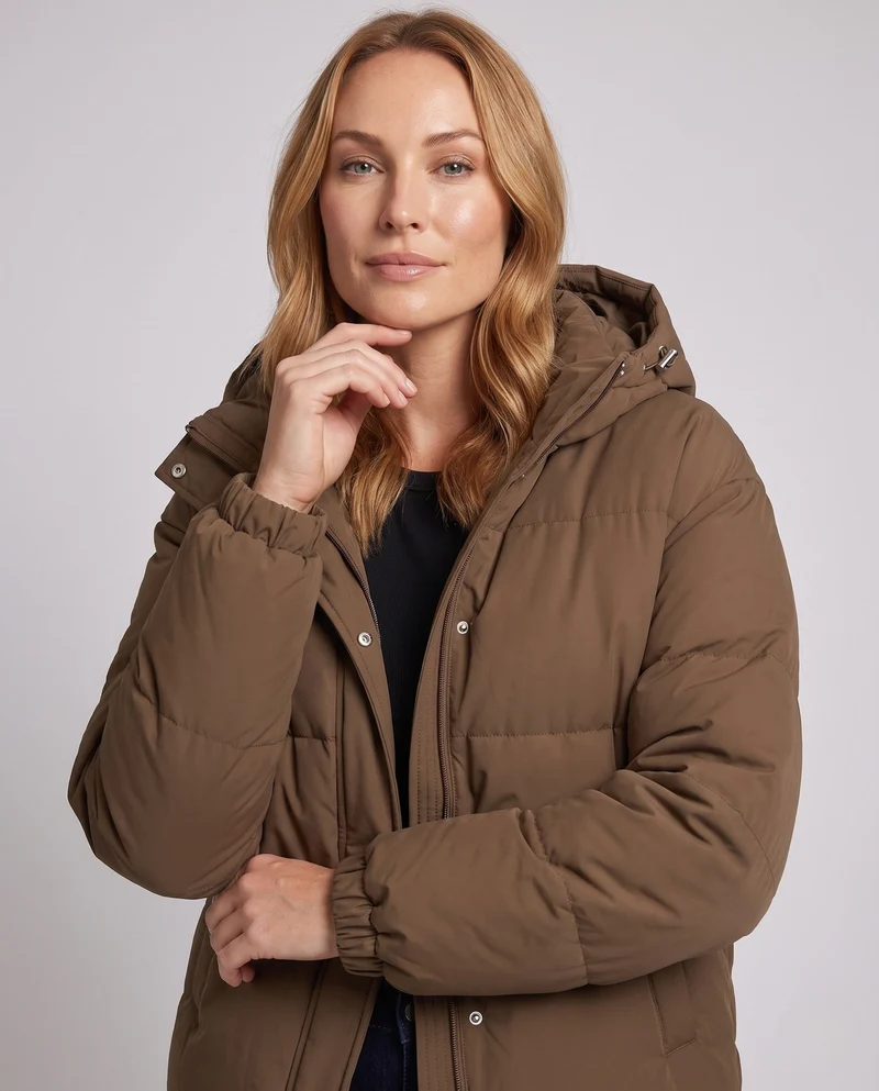 Damen isolierte Winterjacke mit Kapuze Drune