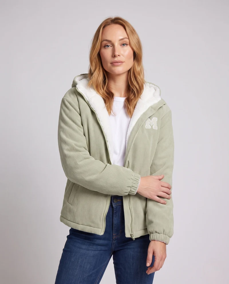 Damen Kuschelige Fleece-Jacke mit Kapuze Drune