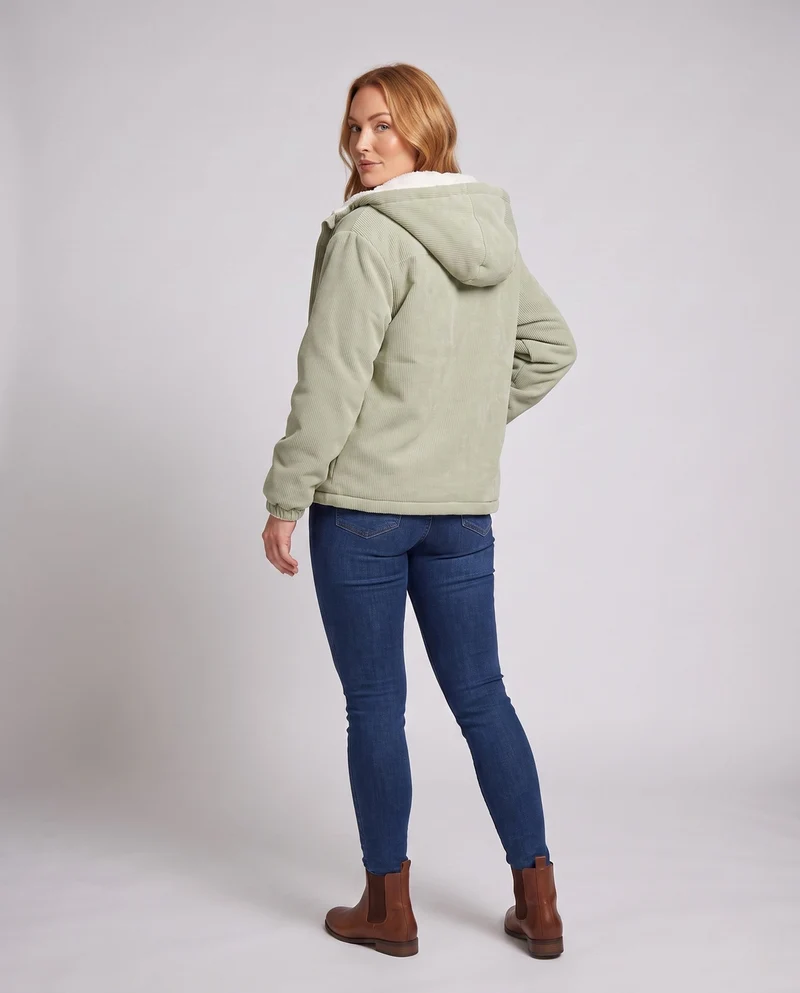 Damen Kuschelige Fleece-Jacke mit Kapuze Drune