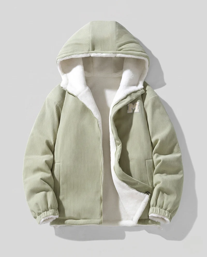 Damen Kuschelige Fleece-Jacke mit Kapuze Drune