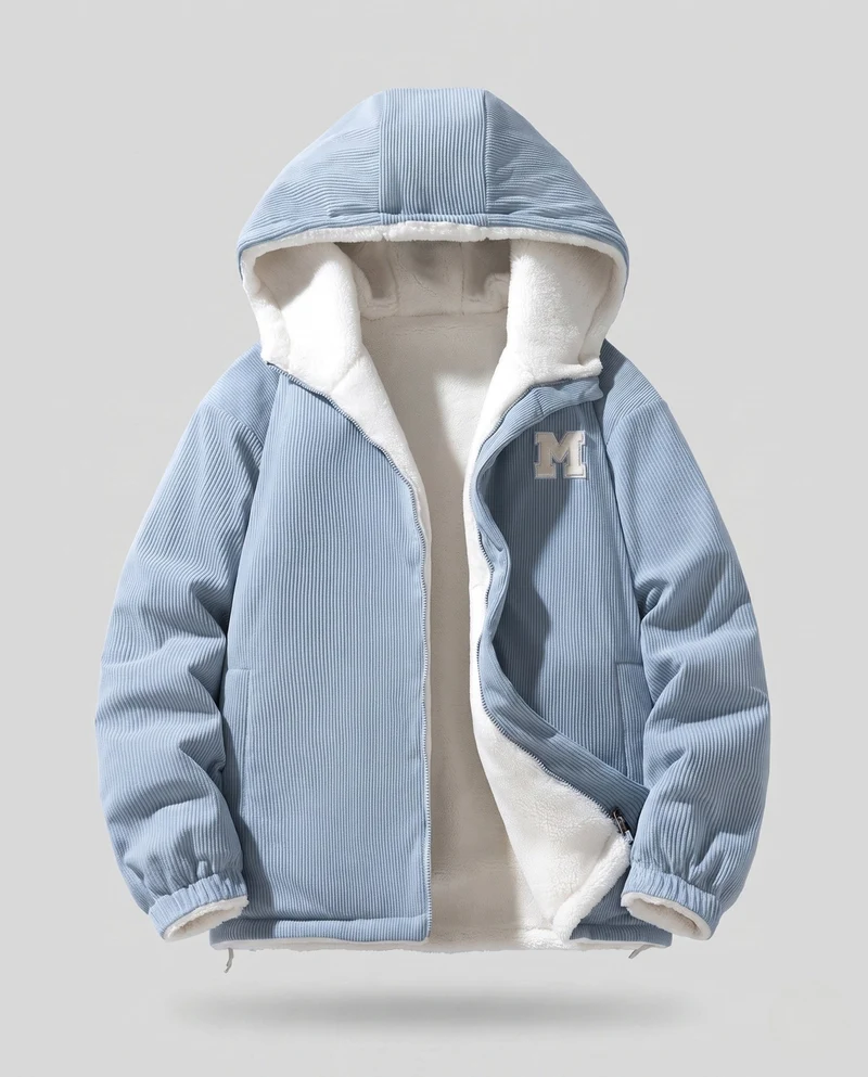 Damen Kuschelige Fleece-Jacke mit Kapuze Drune