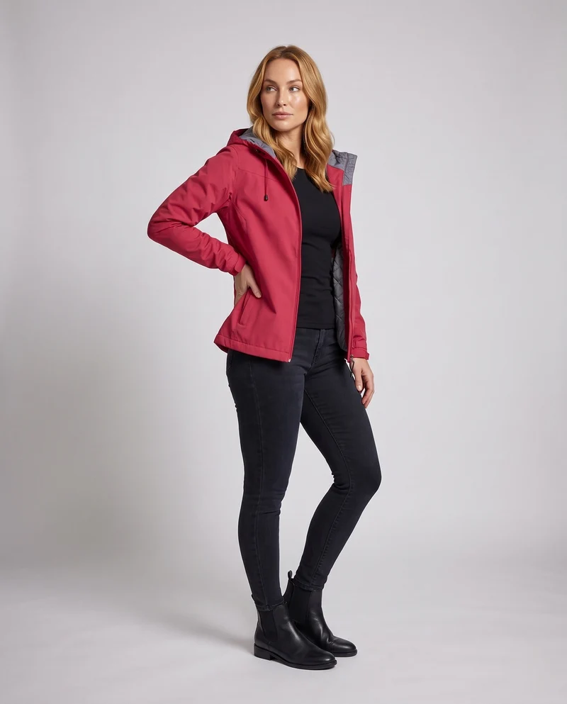 Damen technische Sportjacke mit verstellbarer Kapuze Drune