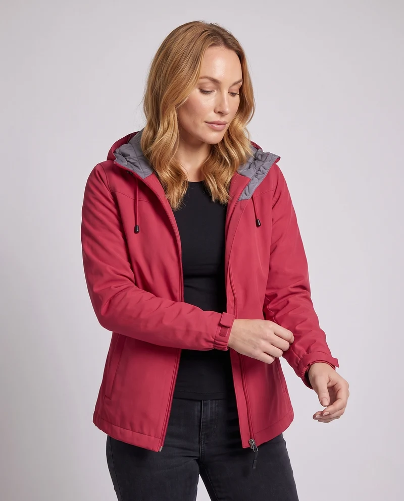 Damen technische Sportjacke mit verstellbarer Kapuze Drune