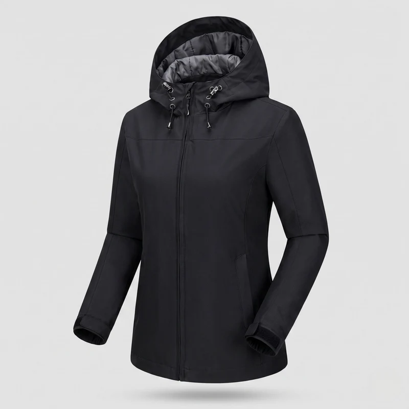 Damen technische Sportjacke mit verstellbarer Kapuze Drune