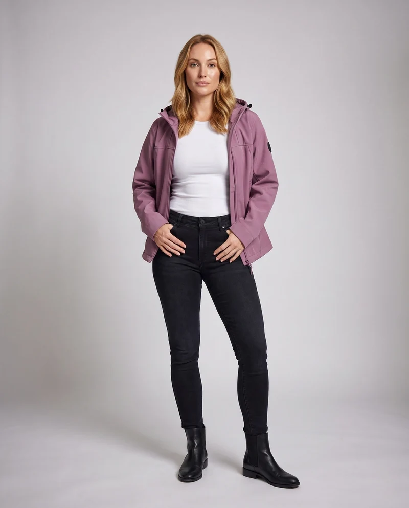 Damen wasserabweisende Outdoorjacke mit verstellbarem Kapuze Drune