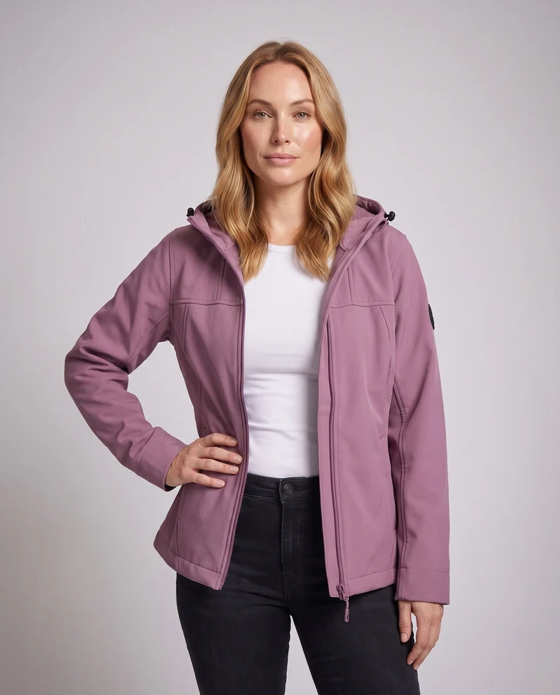 Damen wasserabweisende Outdoorjacke mit verstellbarem Kapuze Drune