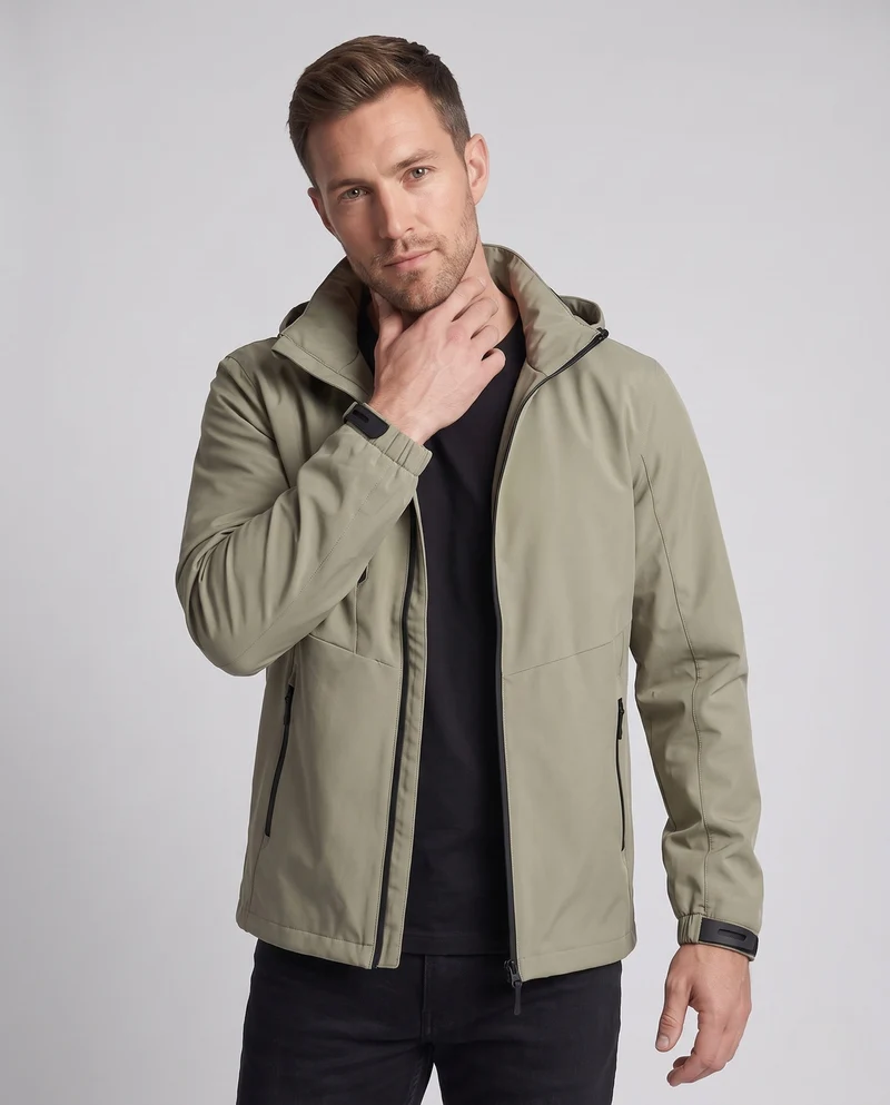 Herren atmungsaktive Outdoor-Jacke mit verstellbarem Kapuzenkragen Drune