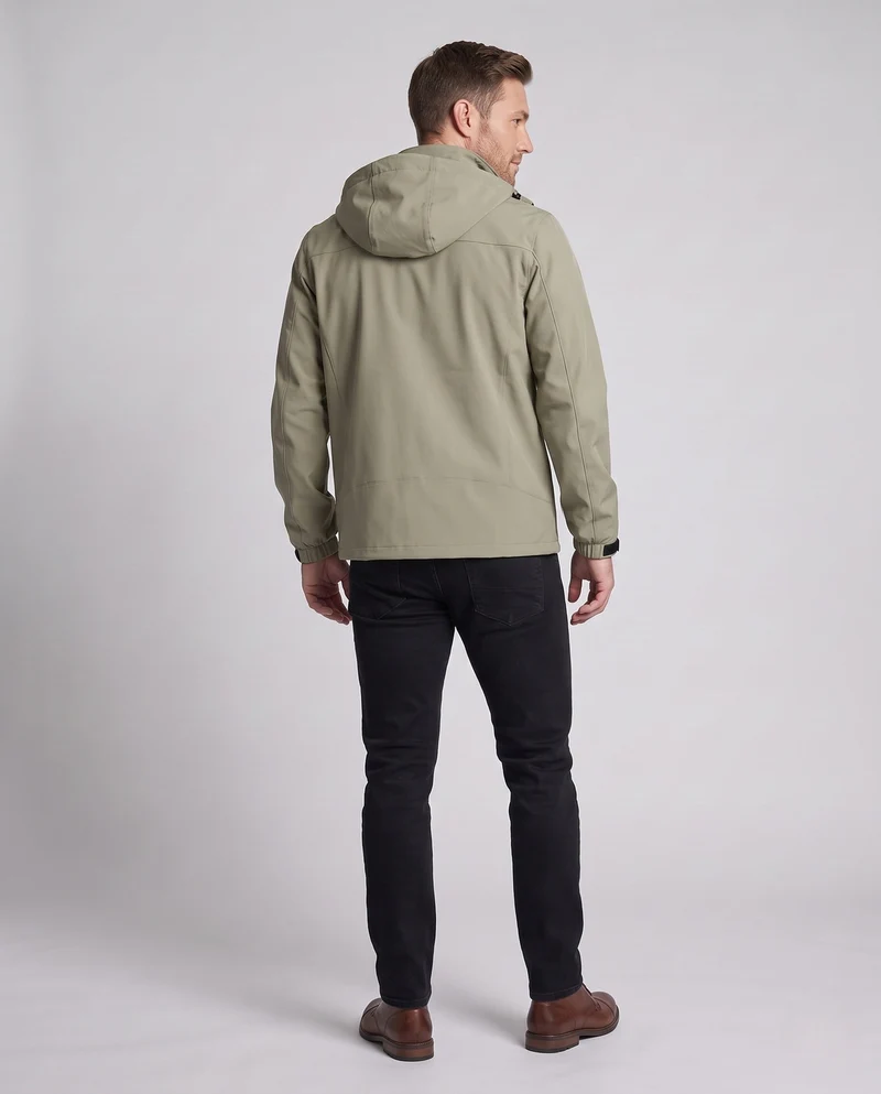 Herren atmungsaktive Outdoor-Jacke mit verstellbarem Kapuzenkragen Drune