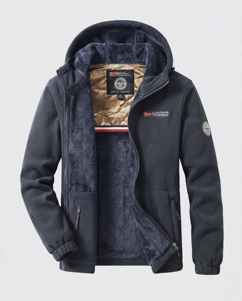 Herren Bequeme und Warme Fleecejacke Drune