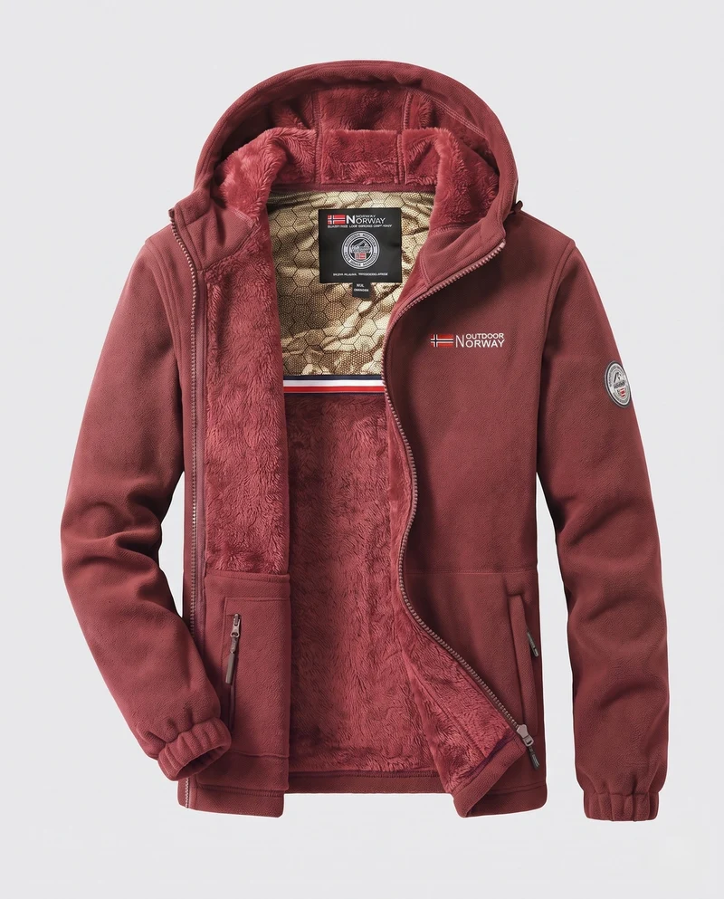 Herren Bequeme und Warme Fleecejacke Drune