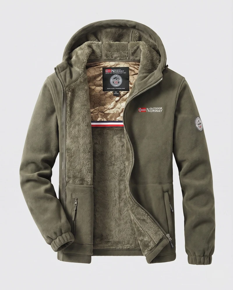 Herren Bequeme und Warme Fleecejacke Drune