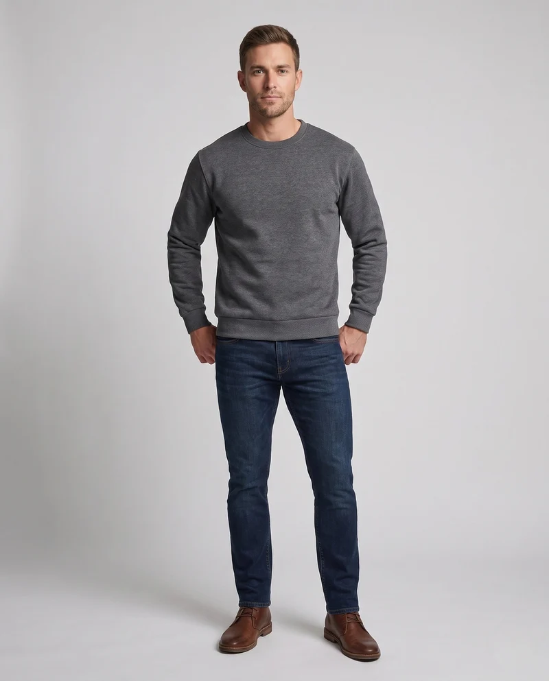 Männer Sweatshirt mit hohem Kragen Drune