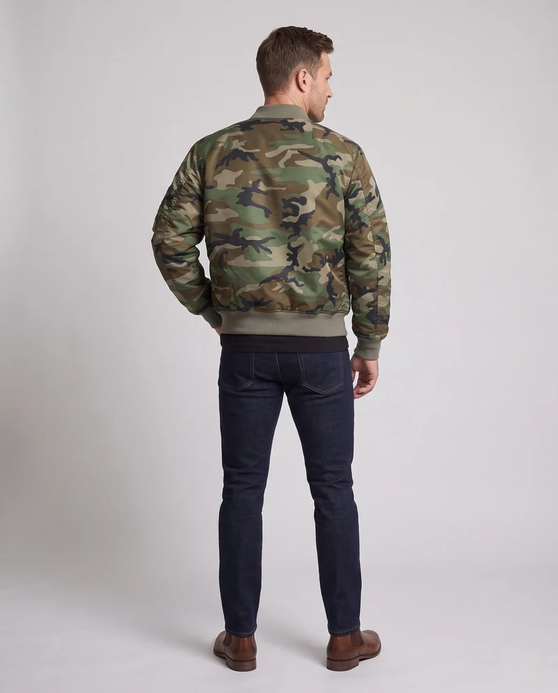 Herren Camouflage Bomberjacke mit praktischen Taschen Drune