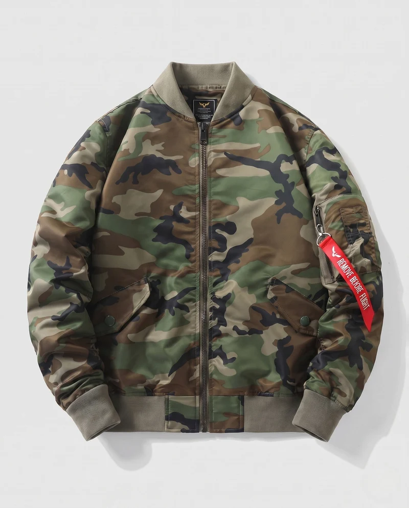Herren Camouflage Bomberjacke mit praktischen Taschen Drune