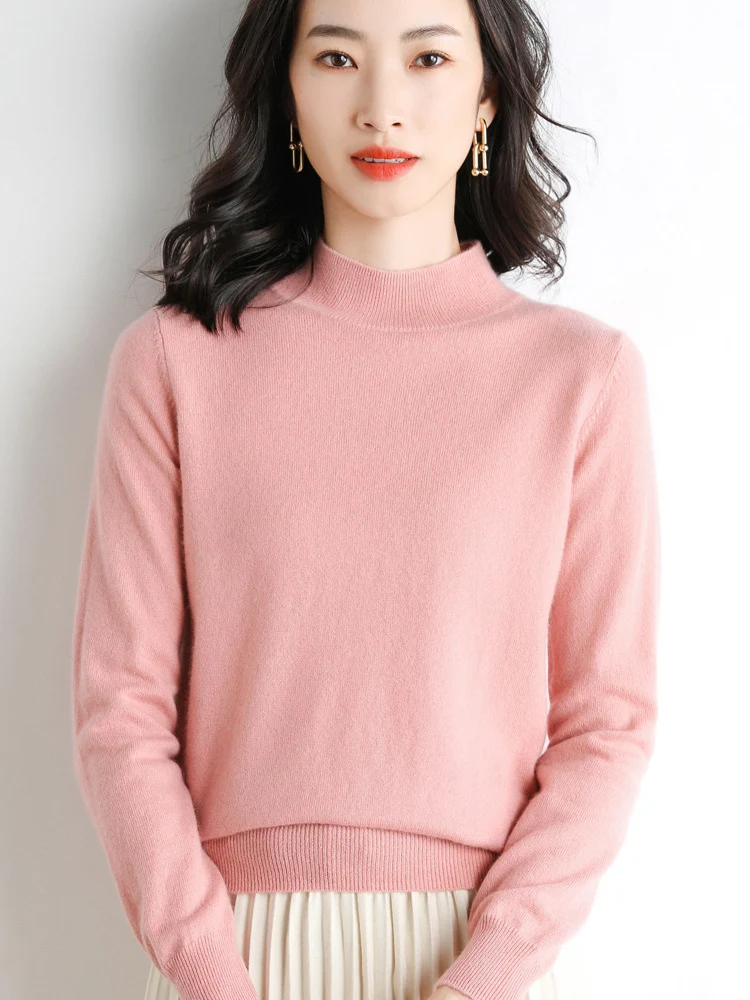 Damen Kurzrollkragen Feinstrickpullover mit leichtem Mohair-Effekt Drune