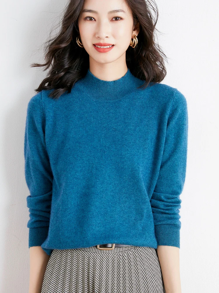 Damen Kurzrollkragen Feinstrickpullover mit leichtem Mohair-Effekt Drune