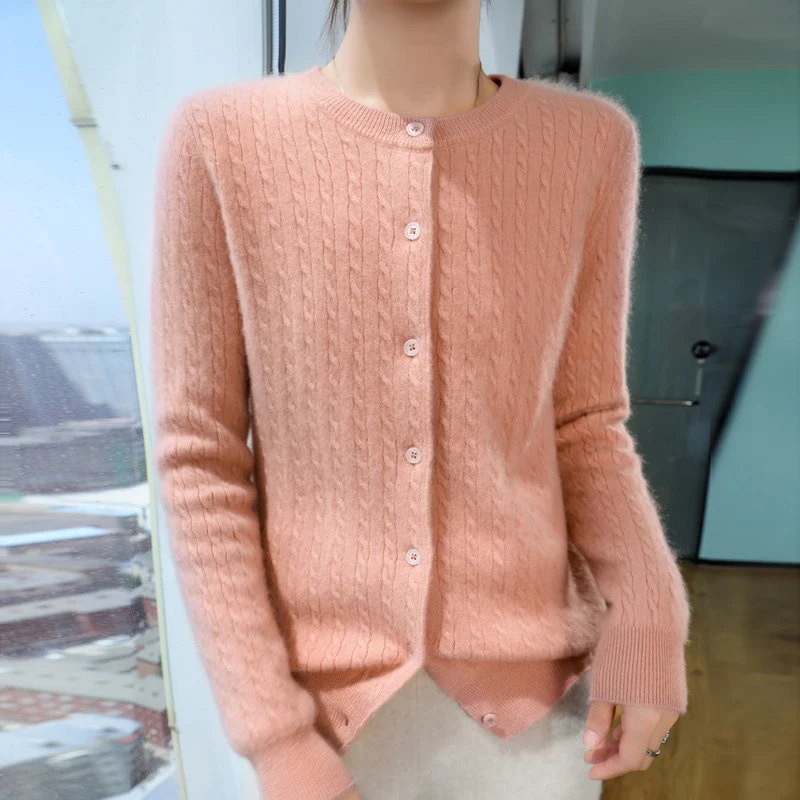 Damen Kurzgeschnitteter Feinstrick-Cardigan mit dezenter Struktur und Rundhalsausschnitt Drune